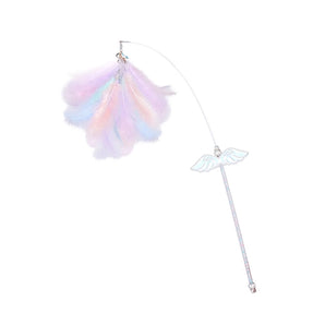 Unicorn Fairy Feather Bell Cat Teasing Stick