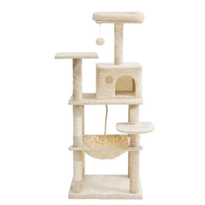 Classic Beige Suede Hammock Cat Tree