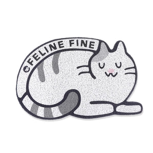 Grey Cat Non-Slip Cat Litter Mat