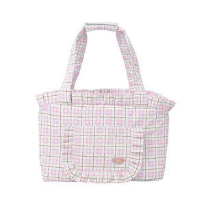 Pink Plaid Pet Travel Bag