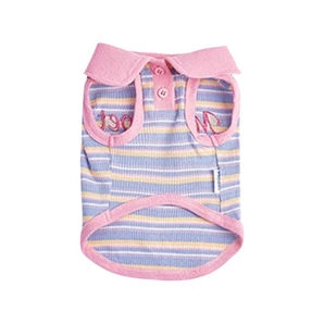 Pink Purple Striped Polo Pet Shirt