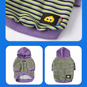 Green & Purple Striped Pet Hoodie