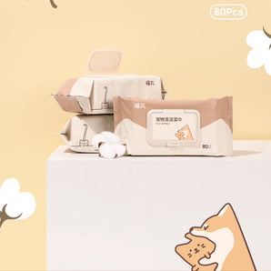 Gentle Sanitizing Cleaning Pet Wipes 80pcs