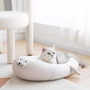 Cozy Seal Shaped Cat & Dog Bed