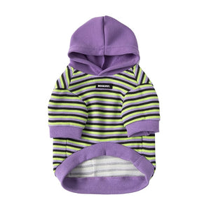 Green & Purple Striped Pet Hoodie