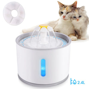 Cute Flower Cat and Dog Water Fountain